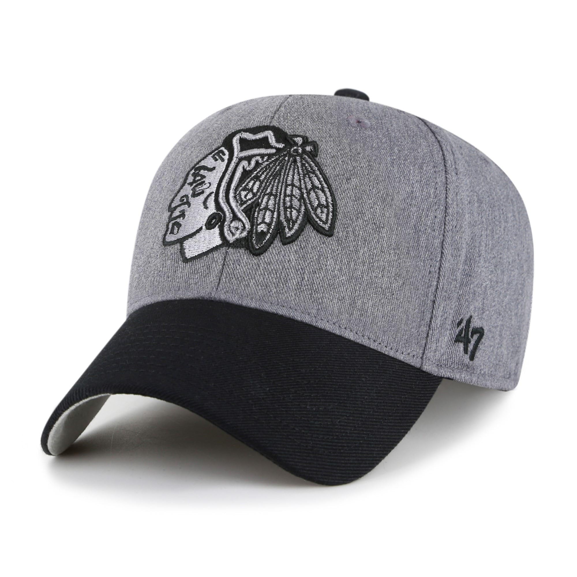 47 Chicago Blackhawks NHL Granite Most Value P. Cap Dark Gray Black