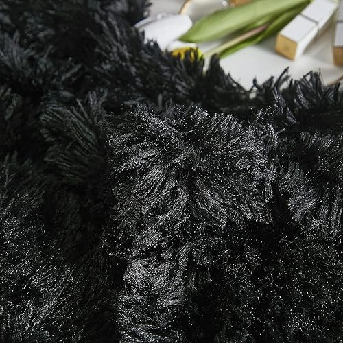 Miniatura 4 de Yaoshuho Juego de funda de edredón de felpa mullida, tamaño Queen, ultra suave, de pelo sintético (1 funda de edredón + 2 fundas de almohada), color