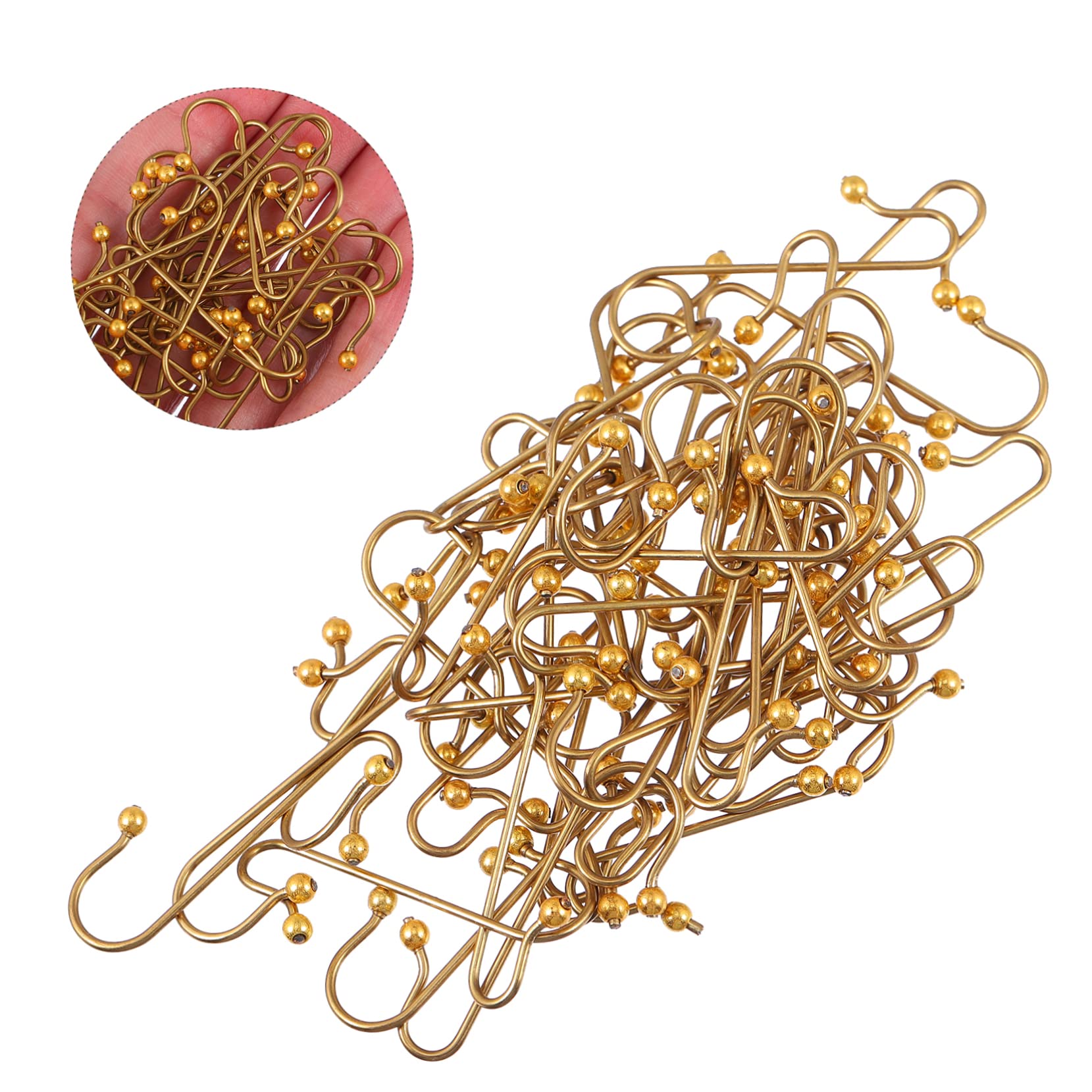 SOESFOUFU 50pcs Metal Hangers Creative Shape Hanging Hooks for Christmas Tree Decorations Punch Art Hooks for Baubles Festive Ornaments and Holiday Decor