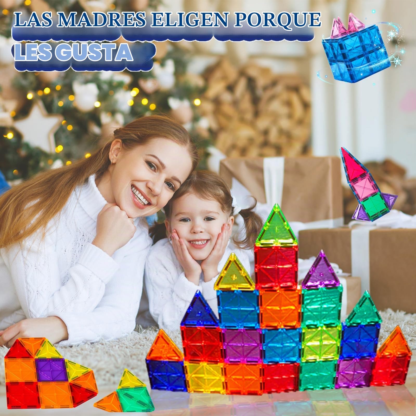 Bloques Magnéticos de Construcción 34 Piezas Bloques Construccion Niños Juguetes Educativos construcciones magneticas niños Regalos Juguetes Niños Niñas de 3 4 5 6 7 8 Años Infantil Cumpleaños