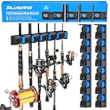 Fishing Gifts for Men - V6 Vertical Fishing Rod/Pole Holders, Support Extra Large & Heavy Fishing Rod Combos, Fishing Rod Holders for Garage, Wall Mounted Fishing Rod Rack Storage