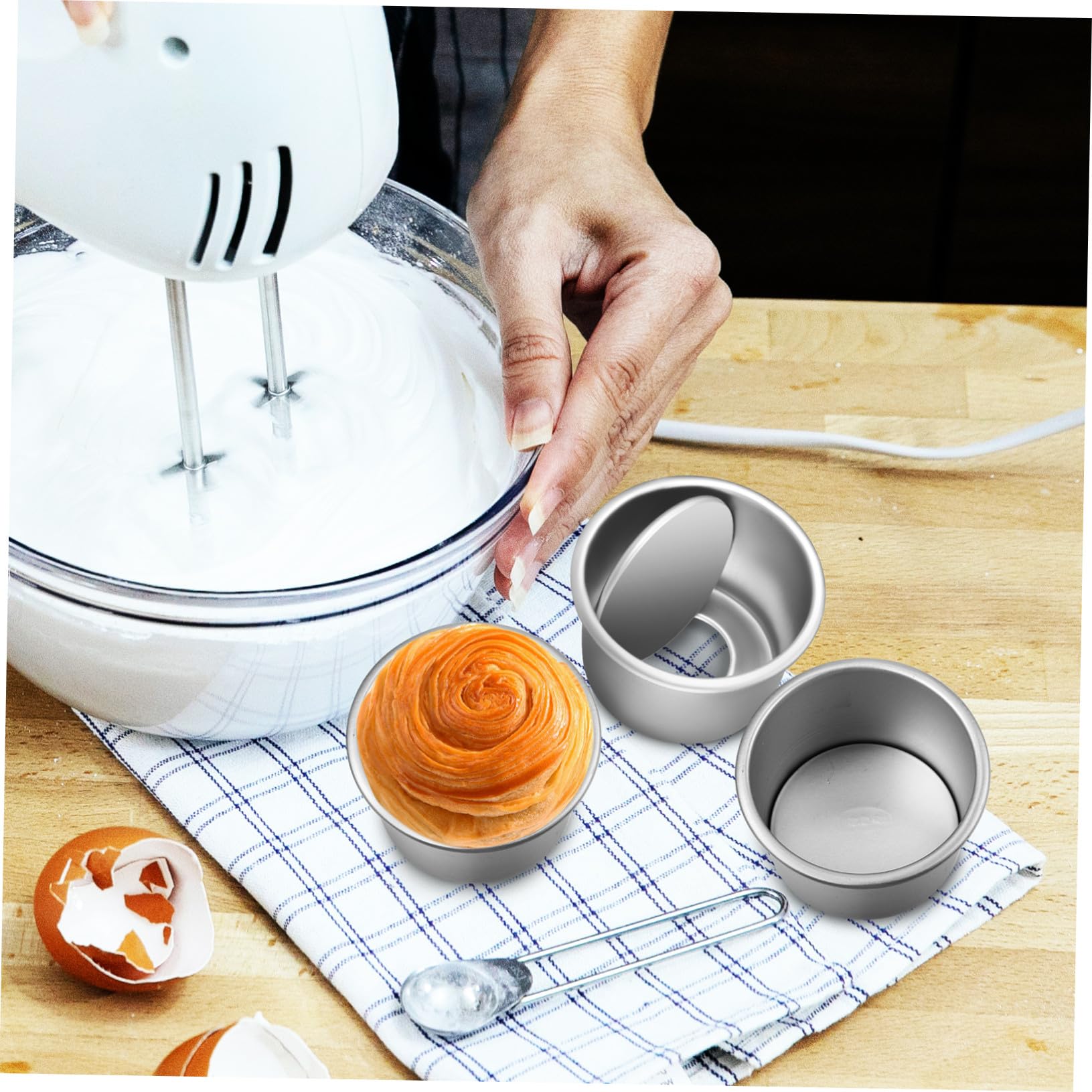 Toyvian 20 Piezas Molde Redondo para Hornear con Base Desmontable Molde de Aluminio Resistente para Tartas Pequeñas para Pasteles y Mousse Antiadherente y Duradero