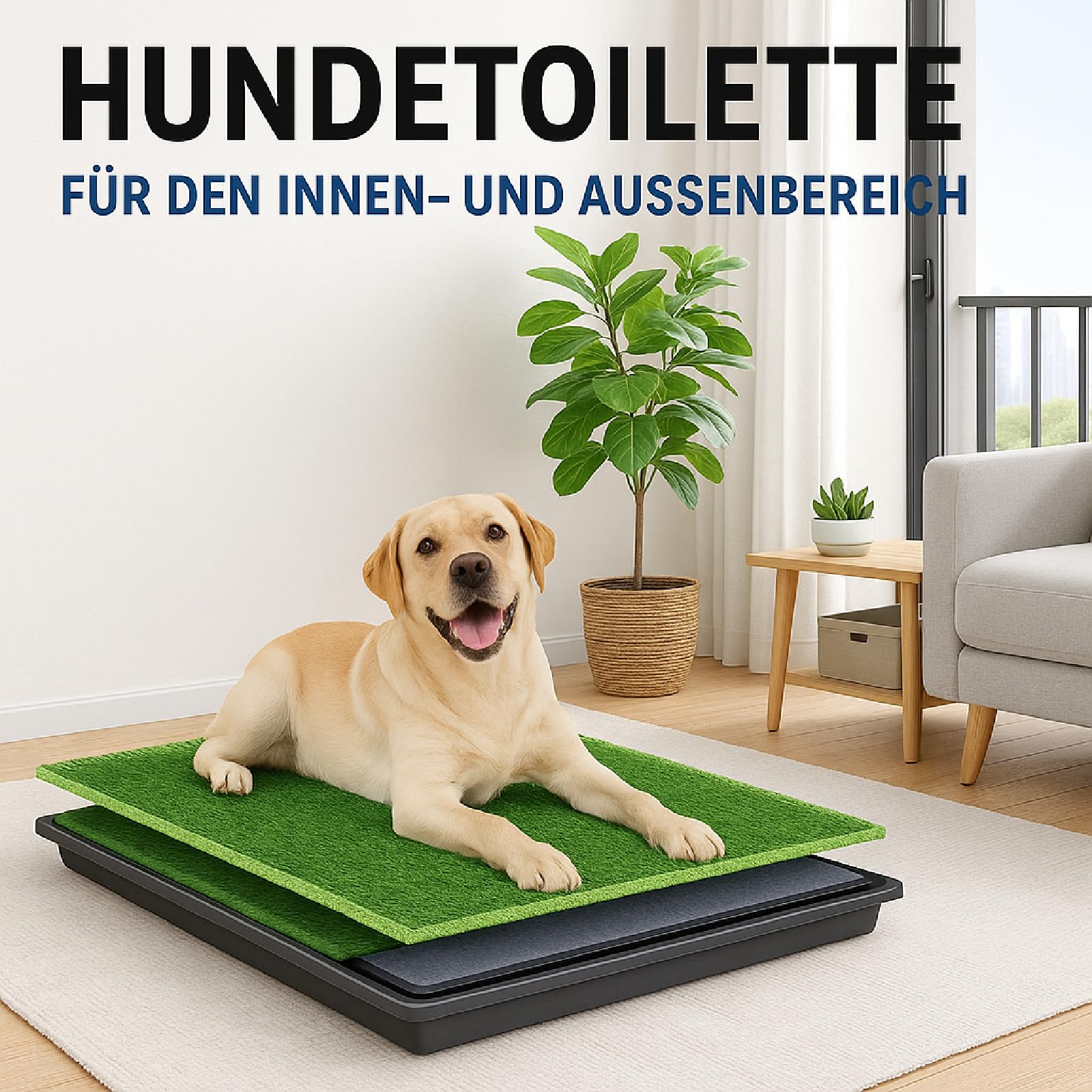 Kunstgras Hondentoilet, 46 x 70 cm, voor Thuis, Wasbaar, Balkon