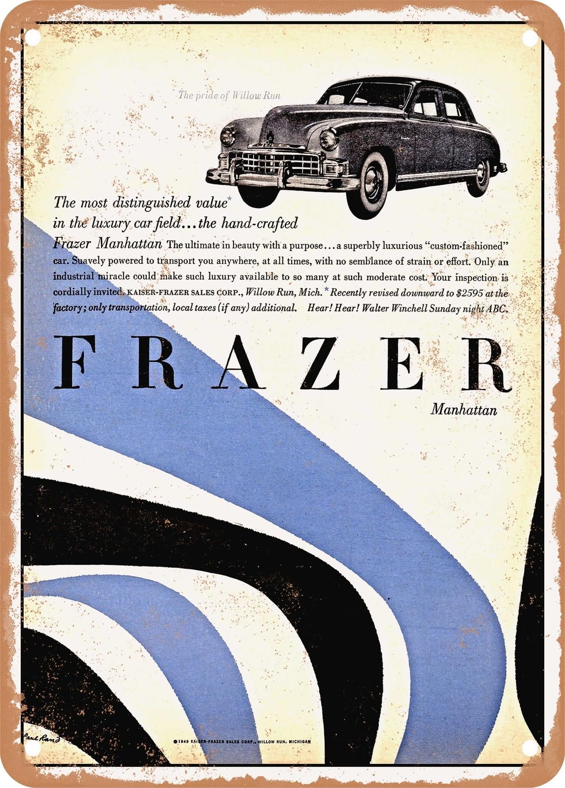 METAL SIGN - 1949 Frazer Manhattan 2 Vintage Ad home decor