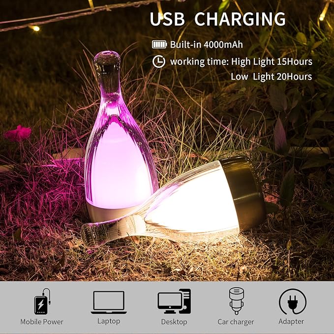 Mlxattic Table Lamp for bedroom with Touch Control,LED Nightstand Lamp Fourth Gear-3000K 4000K 6000K and Seven Color Light,Cordless Battery Operated Desk Lamp,Perfect for Bedroom,Couple Dinner,Cafe.(White) photo 2