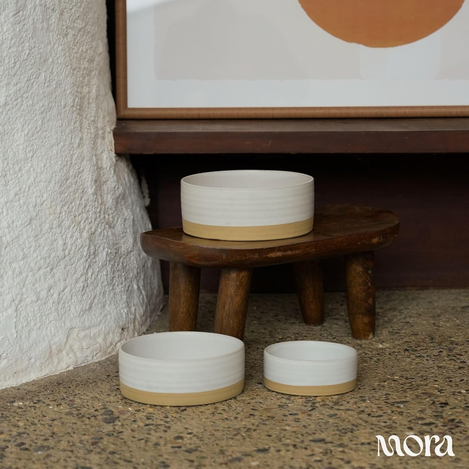 Mora Ceramic Pet Bowl Size Small - Food/Water Dish for Puppy Dogs, Cats, Guinea Pig, Rabbit, Hamster, Snake, ect. 11oz or 2 Cups - Basic Bowls for Your Dog or Cat, Mix and Match for a Set - Oat