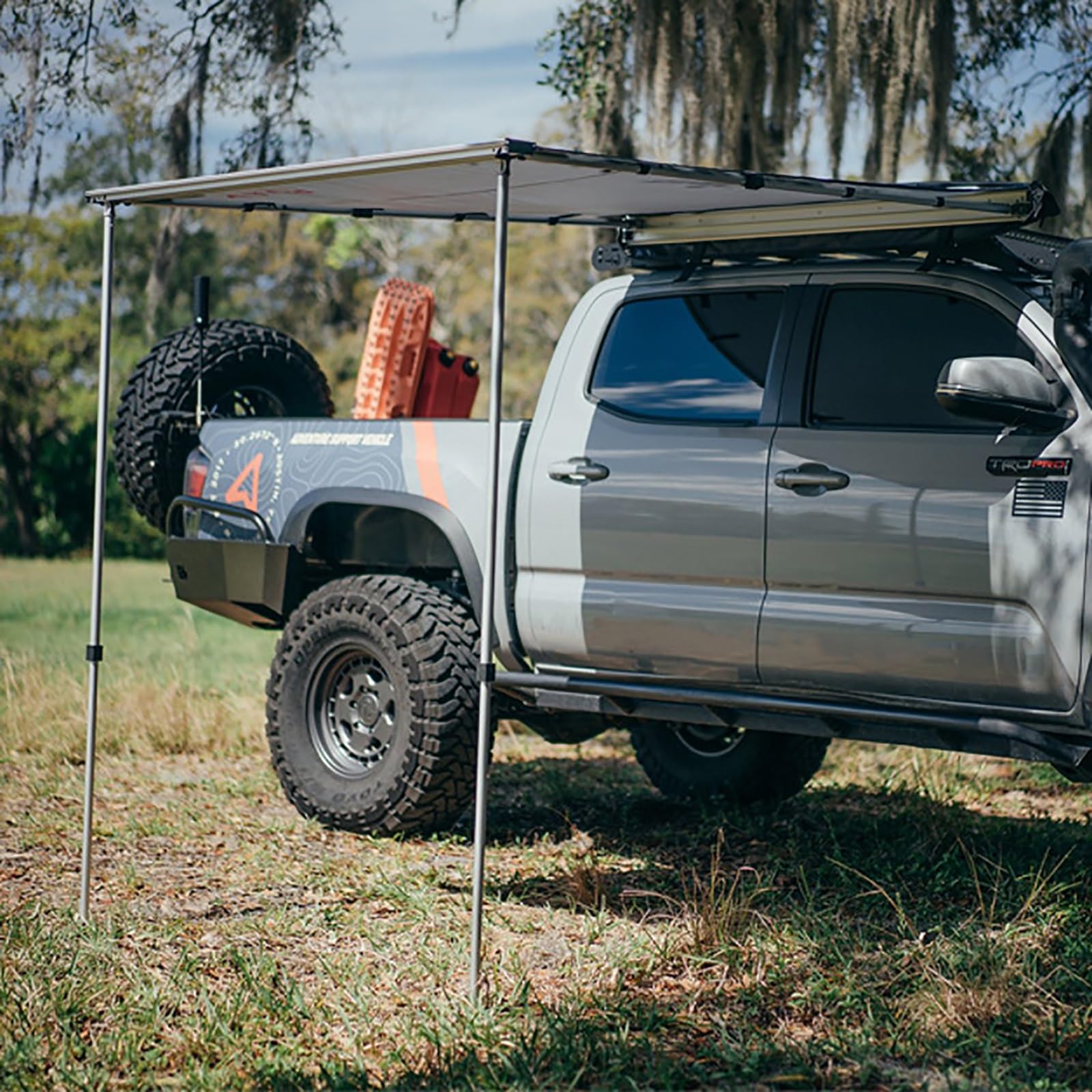 Tenda Campeggio Auto Tendalino Retrattile sul Tetto, Tendalino per Auto Overlanding Tende Estraibili per Veicoli, Tendalino Laterale Auto, per SUV/Camion/Furgone (Color : Negro, Size : 200x25