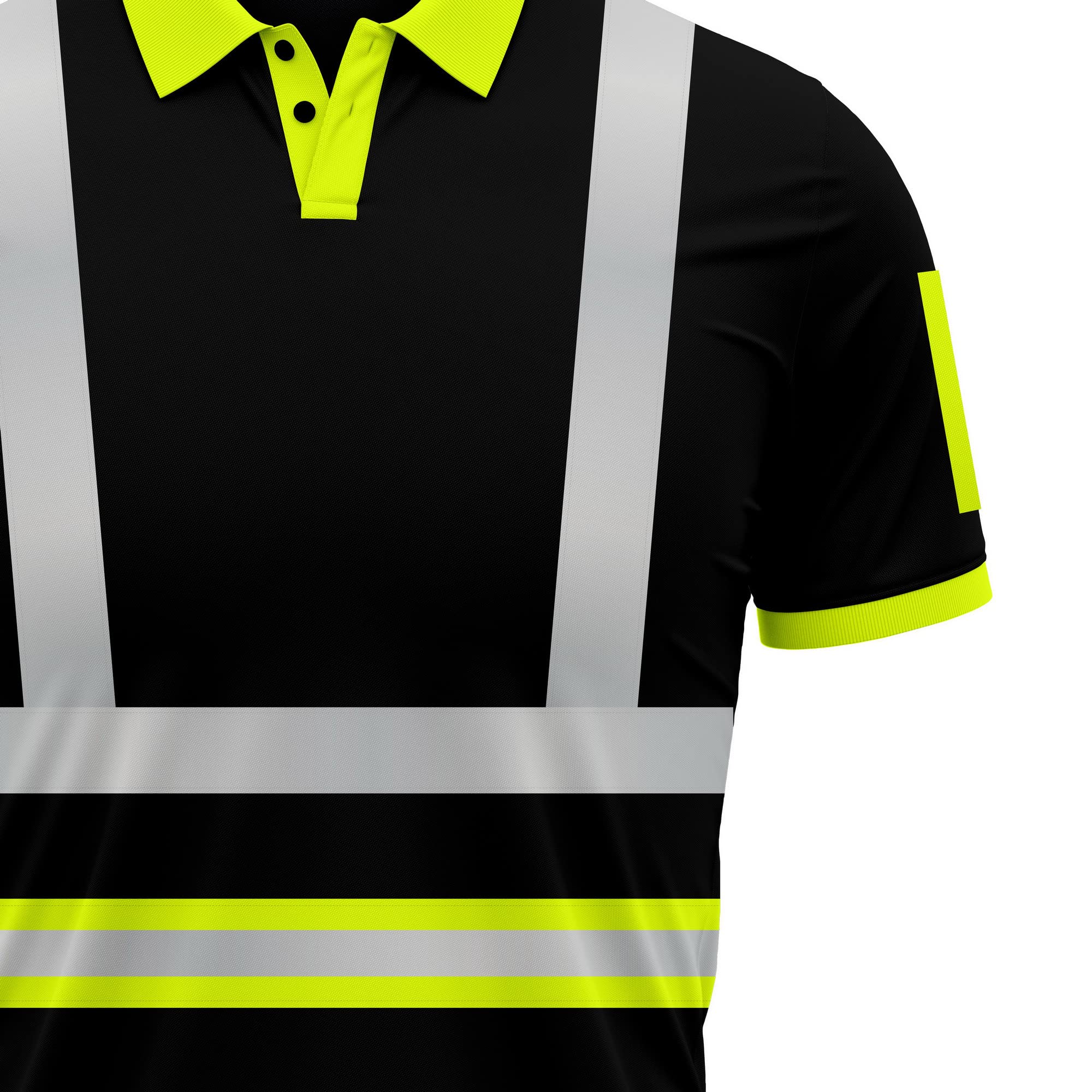 Mens New Hi Vis High Visibility Safety Work Wear Short Sleeve 2 Tone Contrast Polo Shirts Top S-2XL