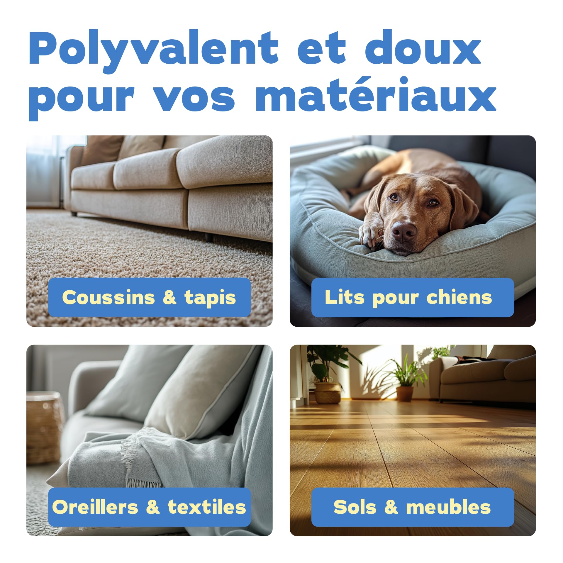 bio-chem Nettoyant anti odeur chiens 3 x 750 ml | Désodorisant destructeur d odeur urine chien- Nettoyage litiere pour chien - produit menager entretien maison