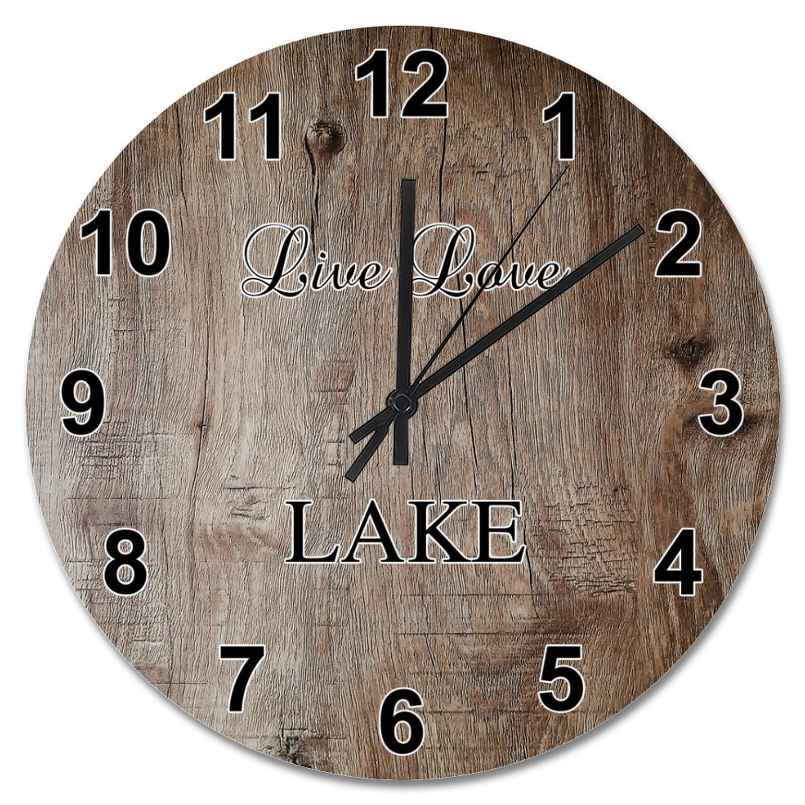 Horloge murale ronde bois suspendue 38 cm fonctionnant à piles