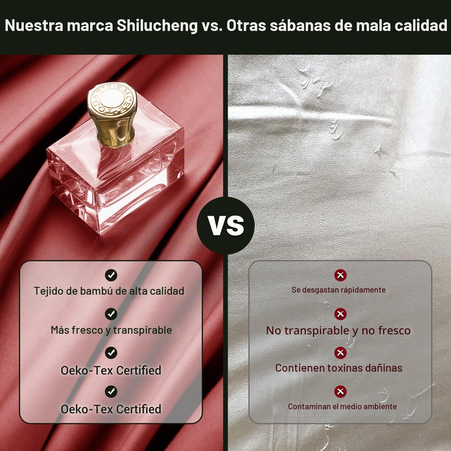 Shilucheng Juego de sábanas de bambú Transpirable y refrescante, tamaño Queen, 1800 Hilos, súper sedosas, Suaves, con Bolsillo Profundo de 16 Pulgadas, Lavable a máquina, 4 Piezas (Queen, borgoña)
