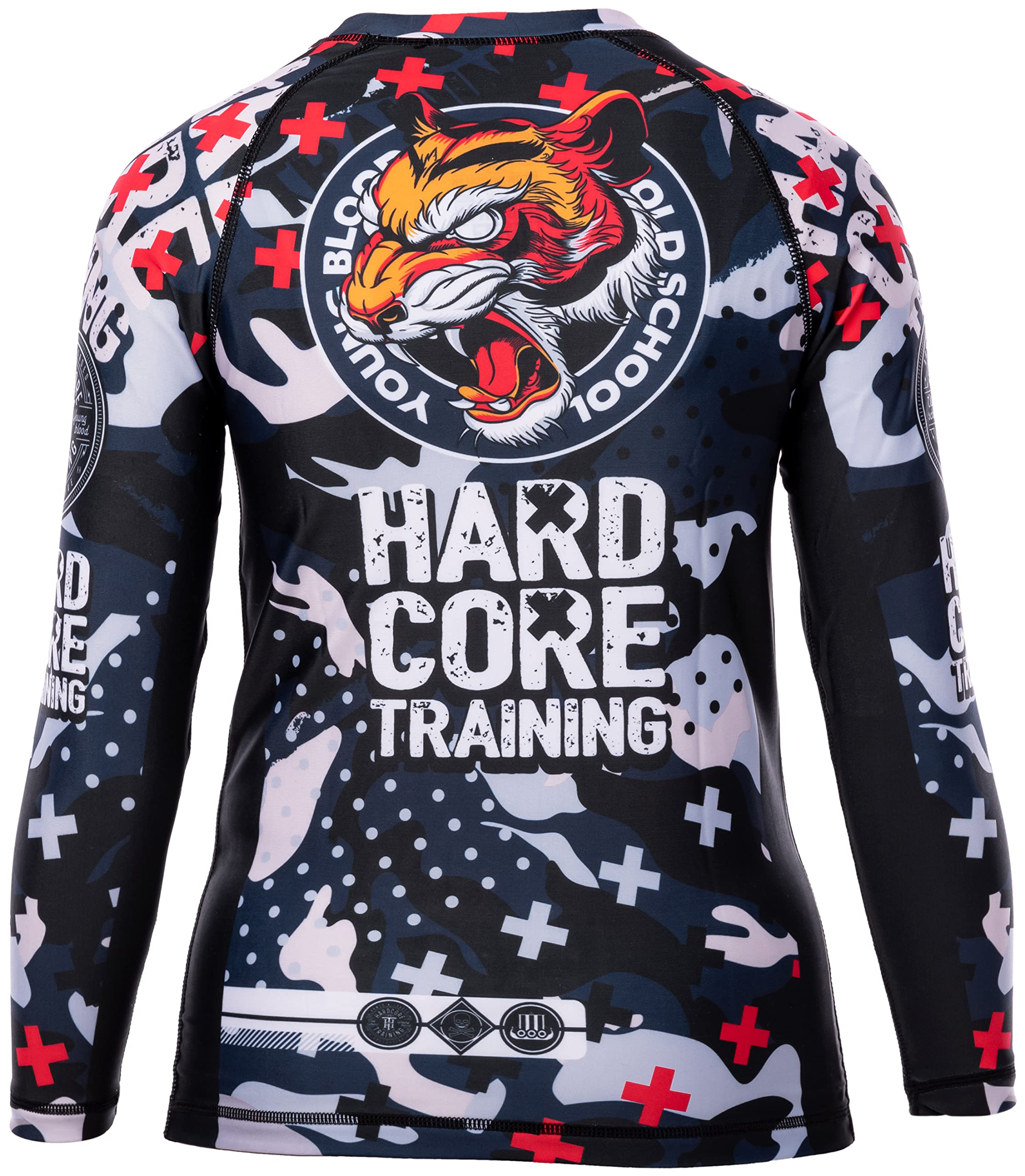 Hardcore Training Kids Rash Guard Sakura Kompressionshemd Kinder Unisex Lange Ärmel Kampfsport BJJ Fitness Boxen No Gi Kindersportbekleidung