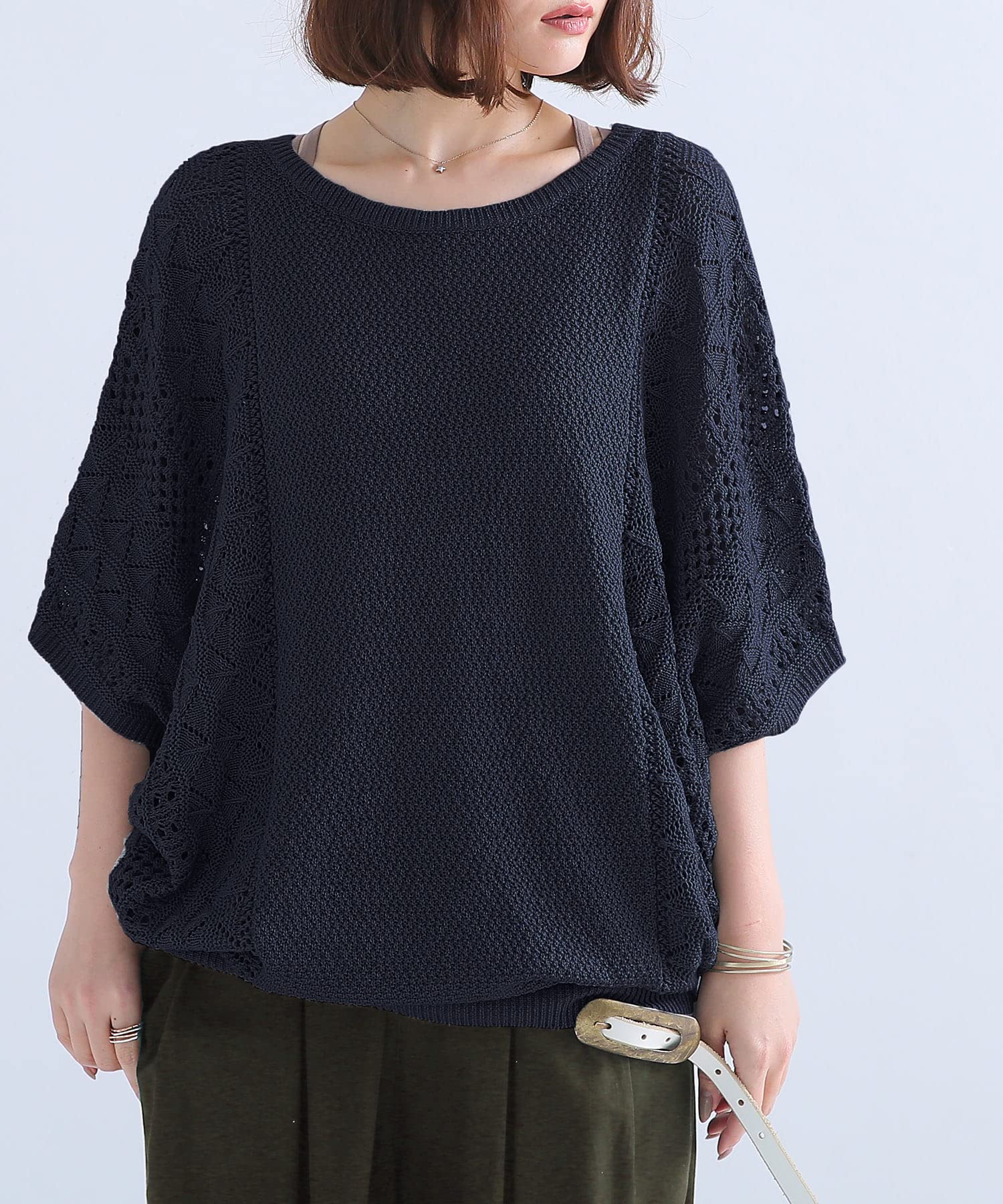 [n'OrLABEL] オシャレウォーカー サマーセーター レディース【透かし編…