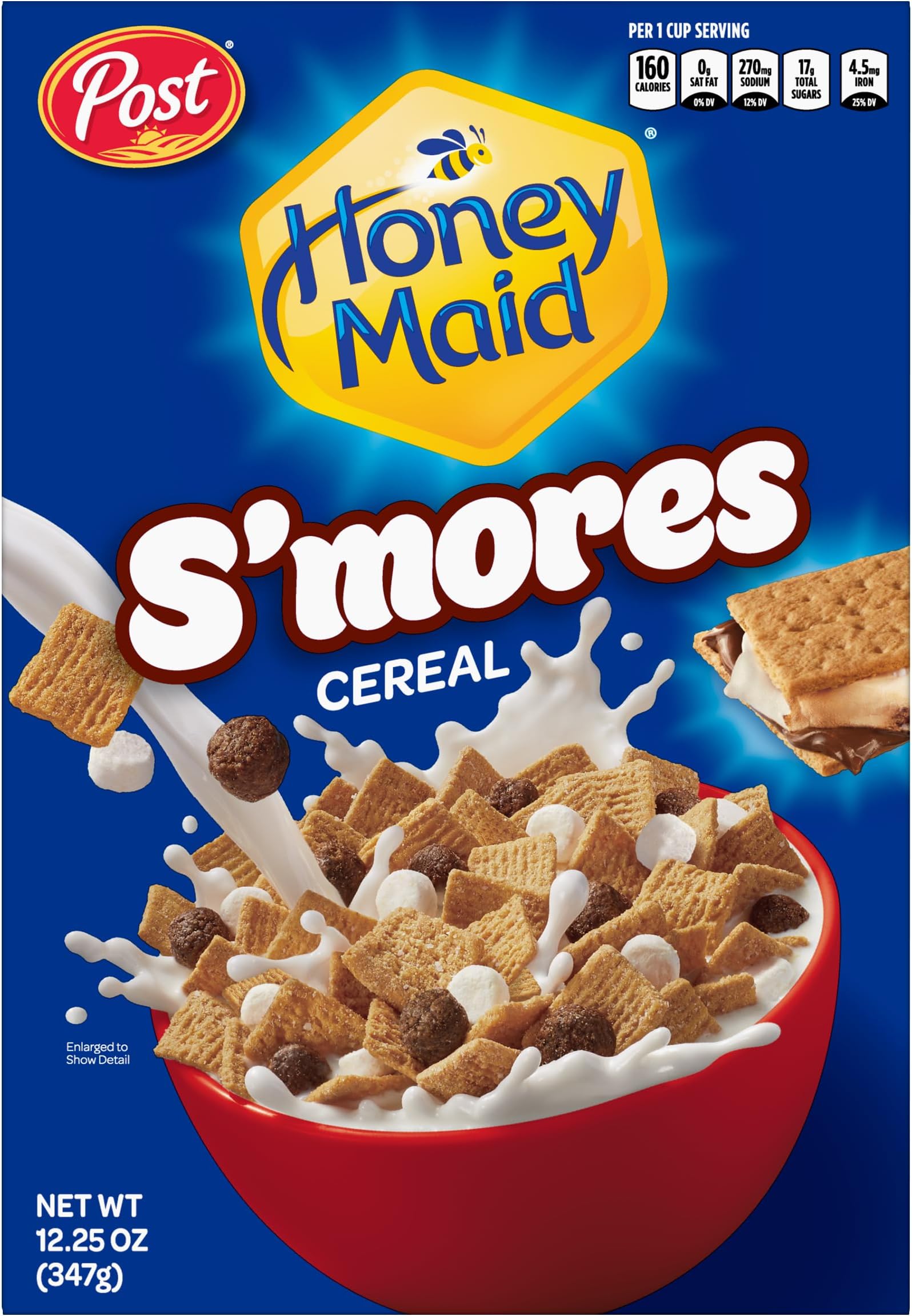 Honey Maid S'mores Breakfast Cereal Sweetened Corn and Wheat Cereal, 12.25 Ounce (Pack of 12)