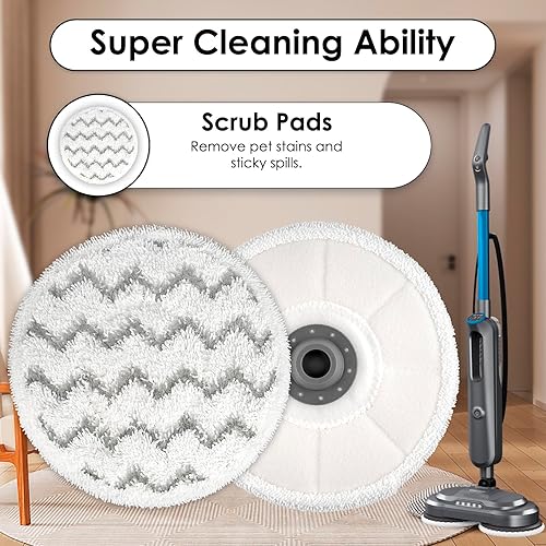 Miniatura 6 de Paquete de 6 almohadillas de repuesto 3897A para trapeador Bissell SpinWave SmartSteam 3897A 3712C 3712W, almohadillas de fregona giratorias,