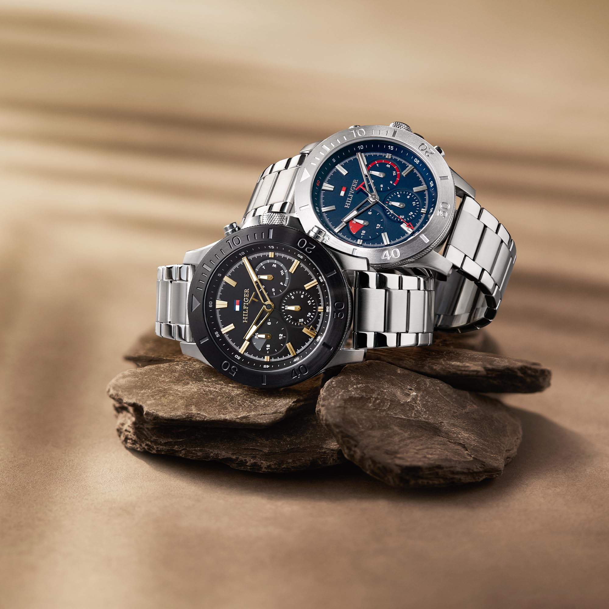 Tommy Hilfiger Reloj Analógico de Cuarzo Multifunción para Hombre con Correa de Acero Inoxidable Plateada - 1792113