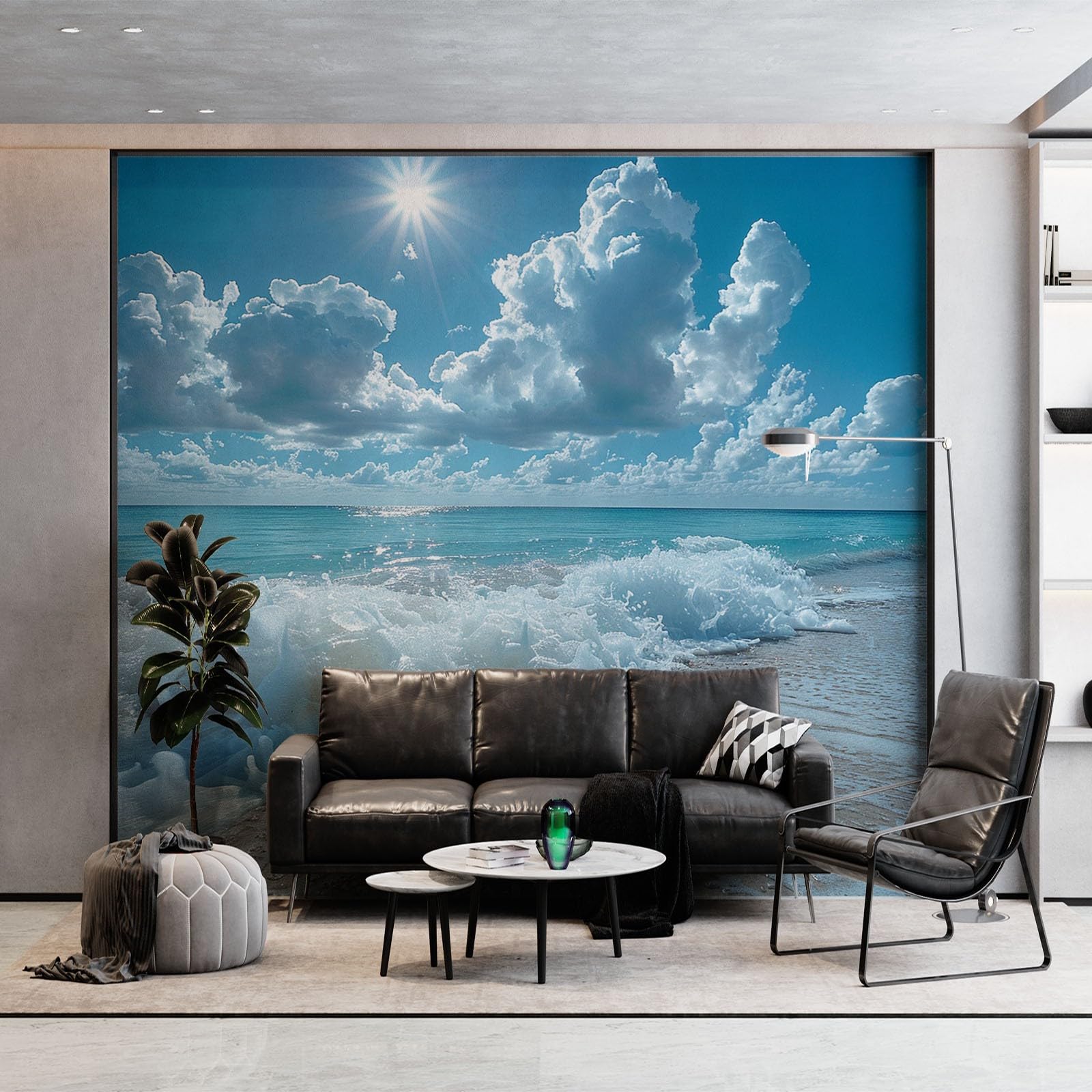 Papier Peint Panoramique Mer Nature Plage 115 - Salon Chambre Cuisine Couloir Intisse 480 X 320 Cm Smart 90554418