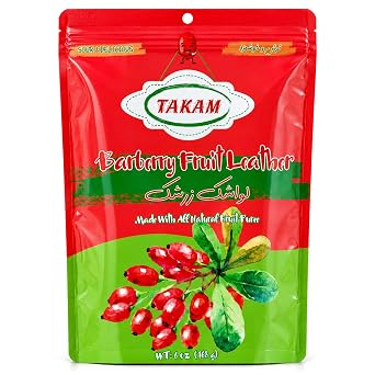 TAKAM Lavashak Barberry Zereshk, Sour Persian Fruit Leather, 6 oz