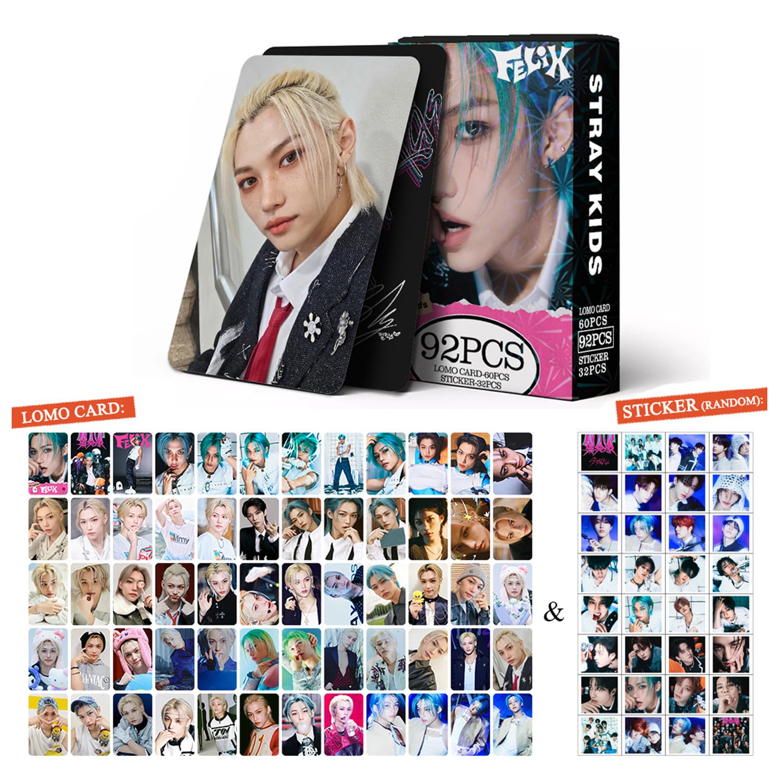 Stray Kids 92 Pack Photo Cards Stray Kids Felix Photo Album Kpop