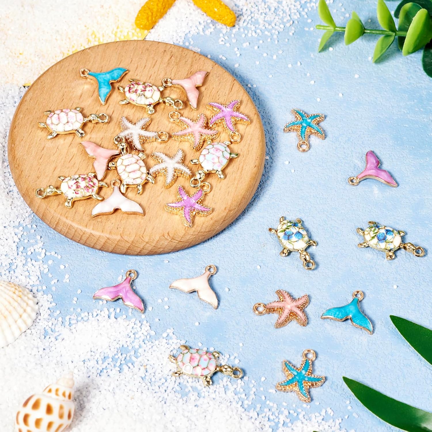 24Pcs Enamel Starfish Turtle Fish Tail Charms Alloy Sea Charms Marine Summer Pendants for Crafts DIY Ocean Jewelry Making Supplies Beach Jewelry for Women - Image 7
