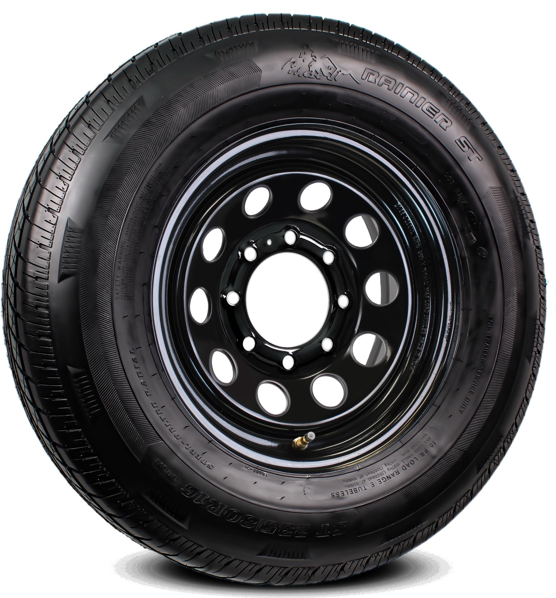 eCustomrim Radial Trailer Tire Rim Assembly ST235/80R16 16 Inch Black