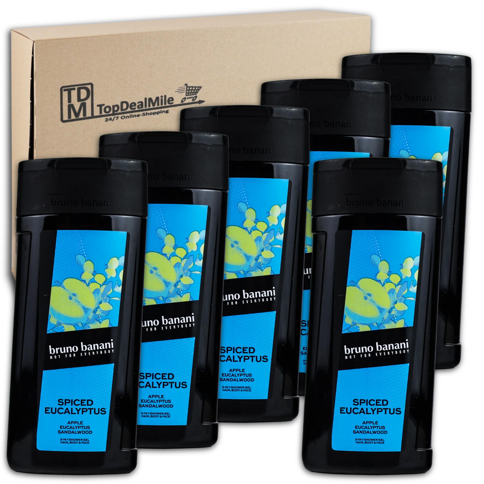 Vorratspack für bruno banani Duschgel Spiced Eucalyptus Shower Gel 6 x 250 ml
