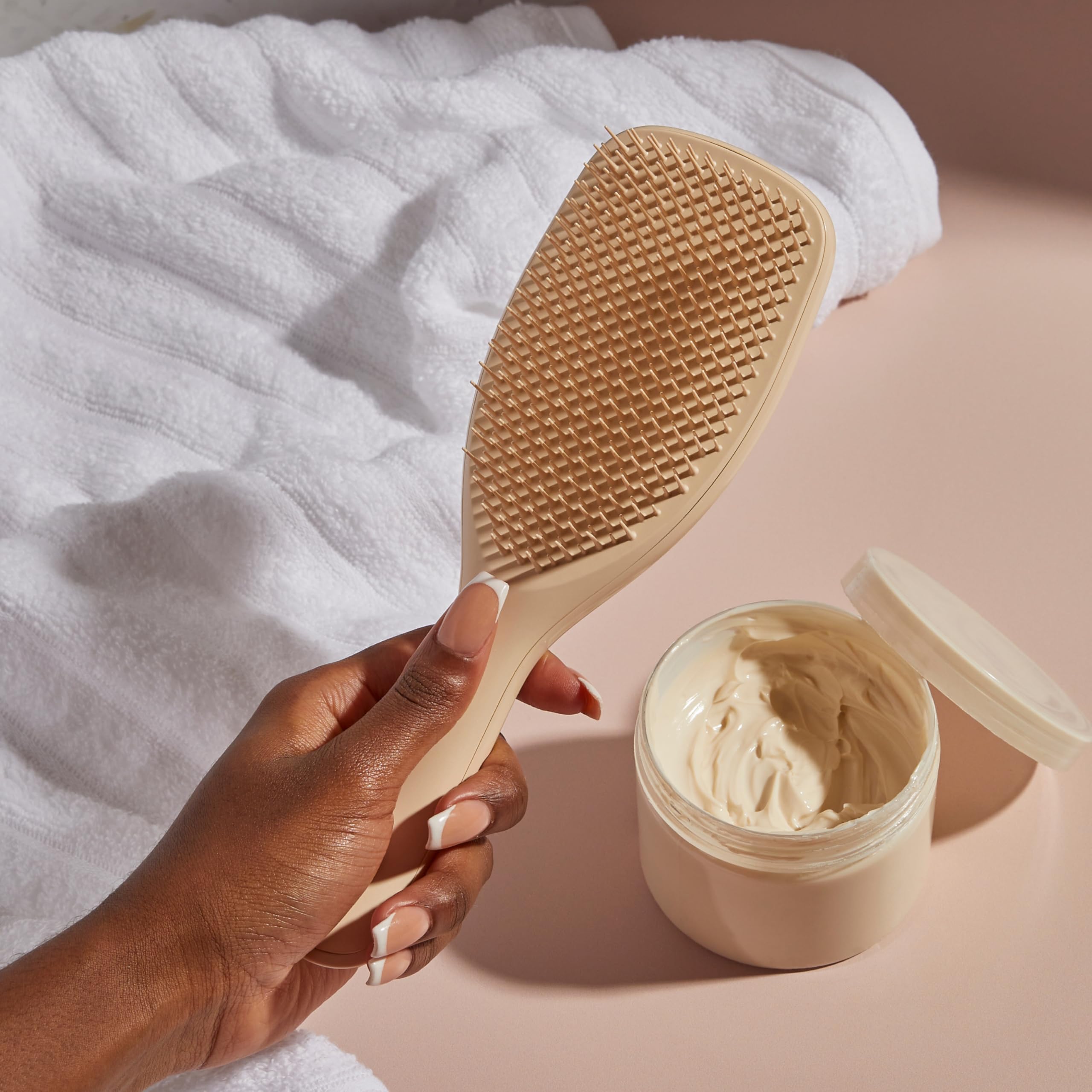 Tangle Teezer Ultimate Detangler - Szczotka do rozczesywania do gęstych, lokowanych i długich włosów - Dwupoziomowe ząbki zmniejszają łamliwość i eliminują splątania - Wanilia