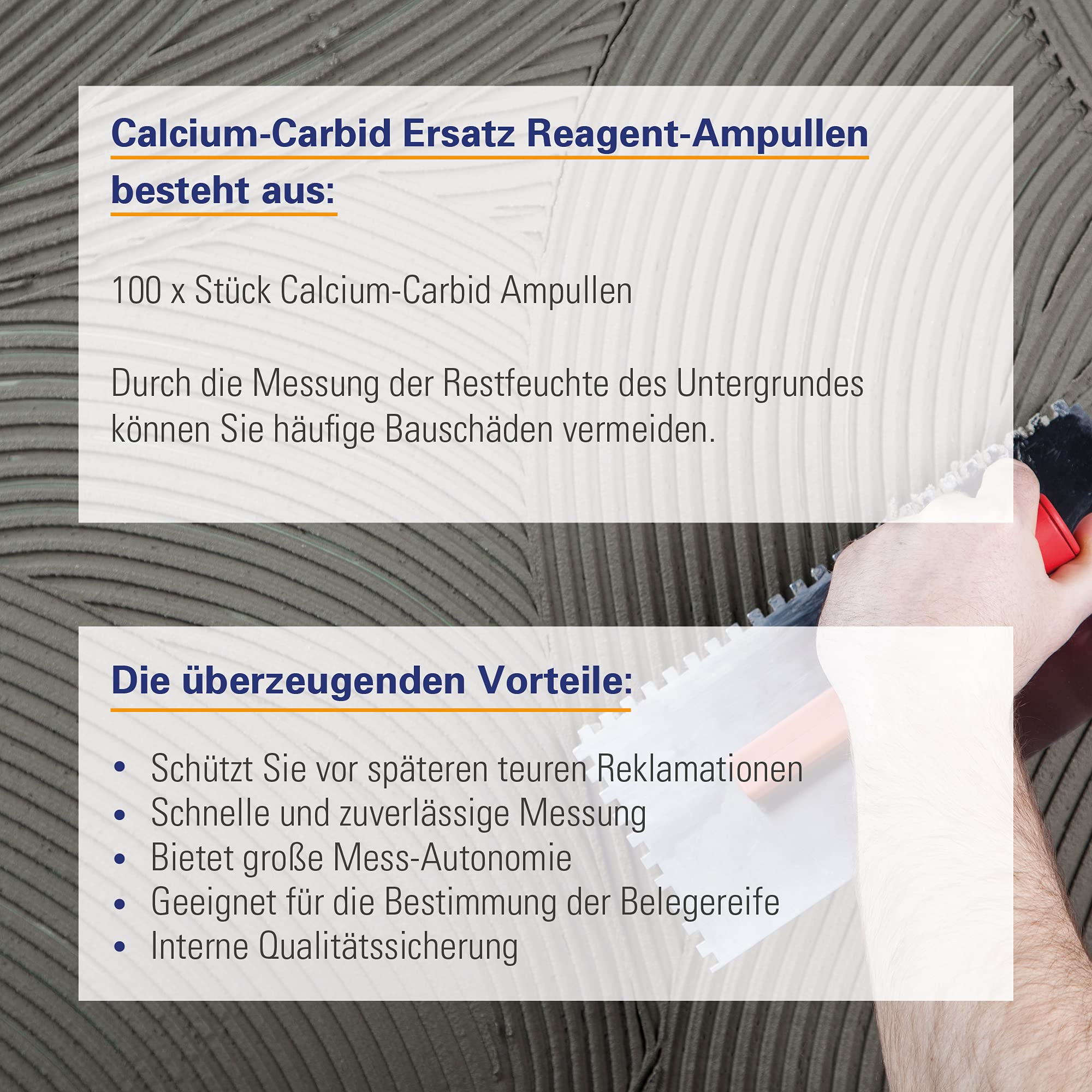 Karl Dahm Ampollas de Carburo de Medición CM, Paquete de 100 I Accesorios para Controlar la Humedad I Ampollas de Carburo de Calcio para Medir y Visualizar Inmediatamente la Humedad Residual – 41427