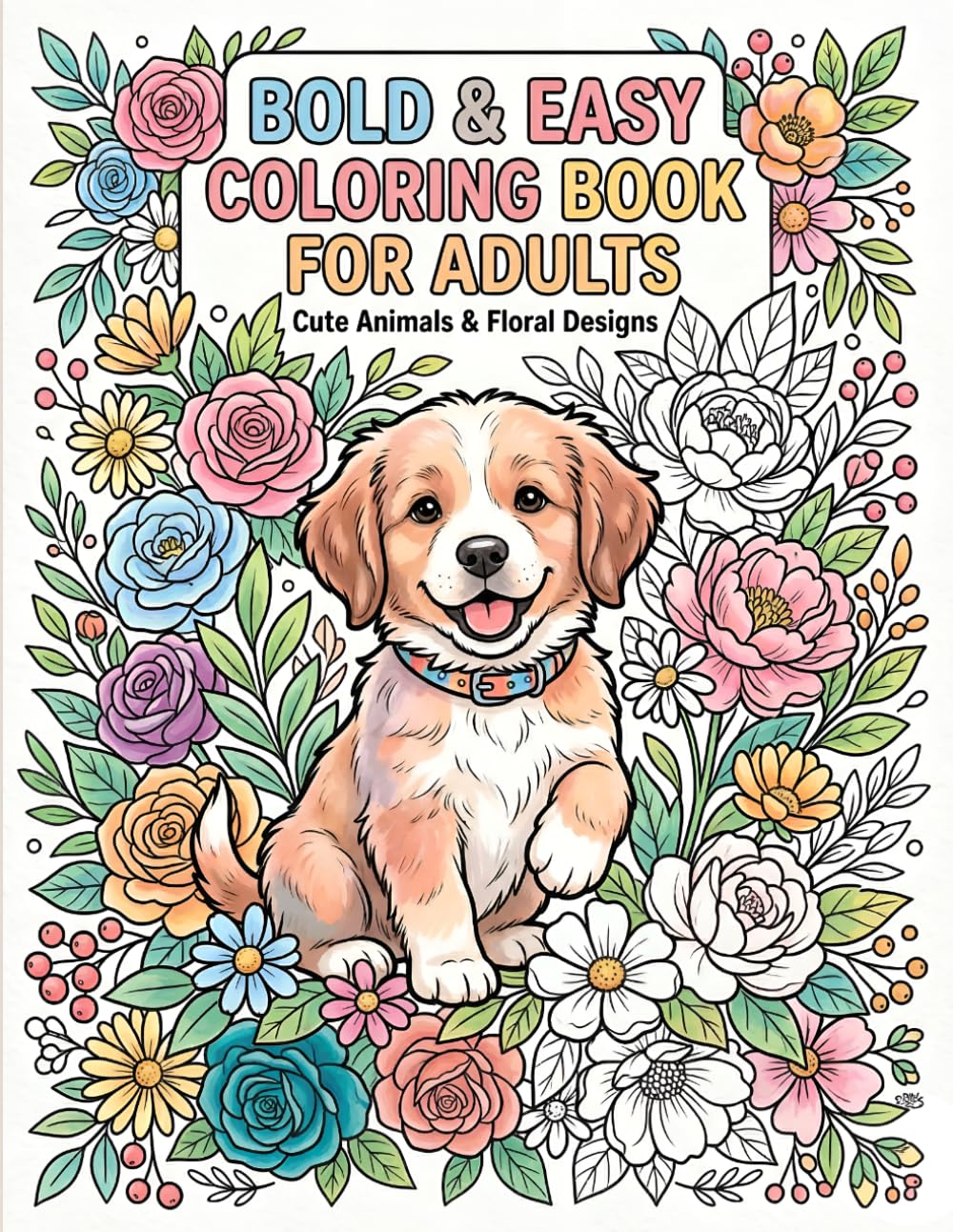 Floral Animal Coloring Book for Adults: Stress Relieving Designs with Beautiful Flowers & Wildlife
