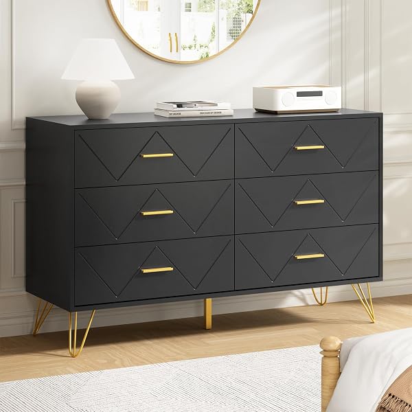 BAZELOR Fluted Wood Dresser