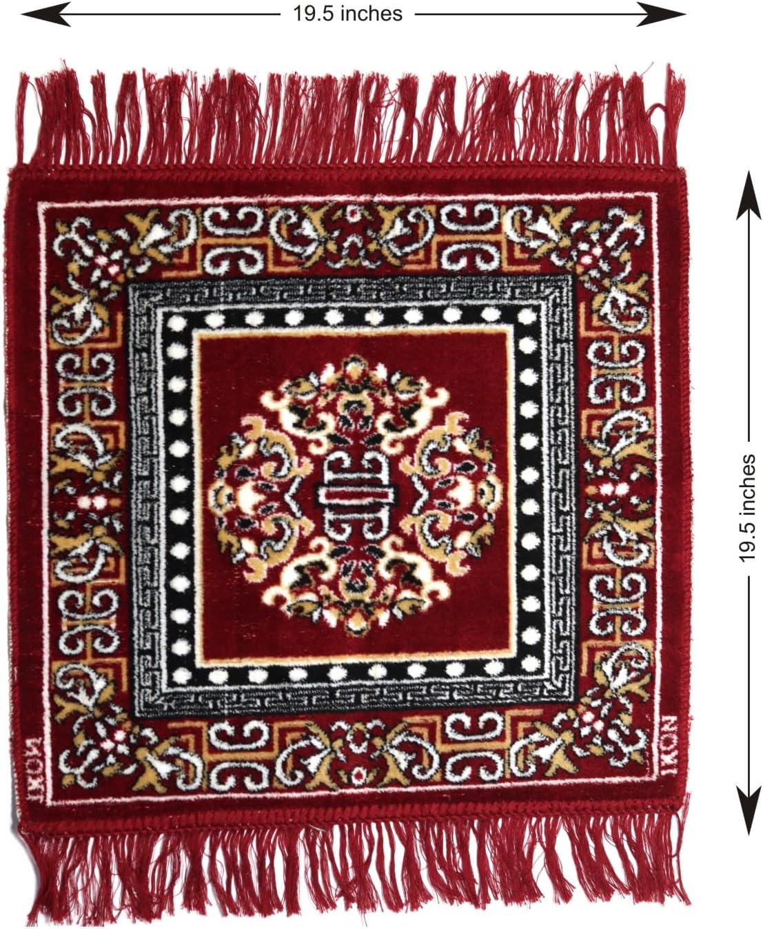 19 x 19 inches Puja Aasan Velvet Woolen Pooja Aassan Meditation Cloth Rug Mat Aasanam Carpet Mattress | AE000320-04 (Maroon-3)
