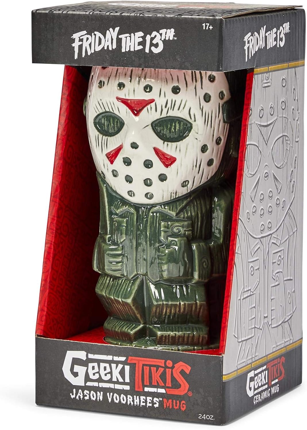 Friday The 13th Geeki Tikis Jason Voorhees Mug | Official Horror Collectible Tiki Style Ceramic Cup | Holds 26 Ounces