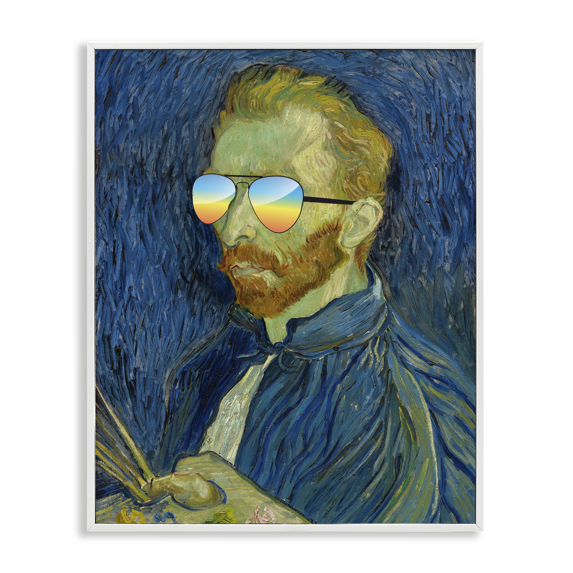 Giclée Van Gogh avec lunettes de soleil Stupell Industries cadre blanc haut de gamme
