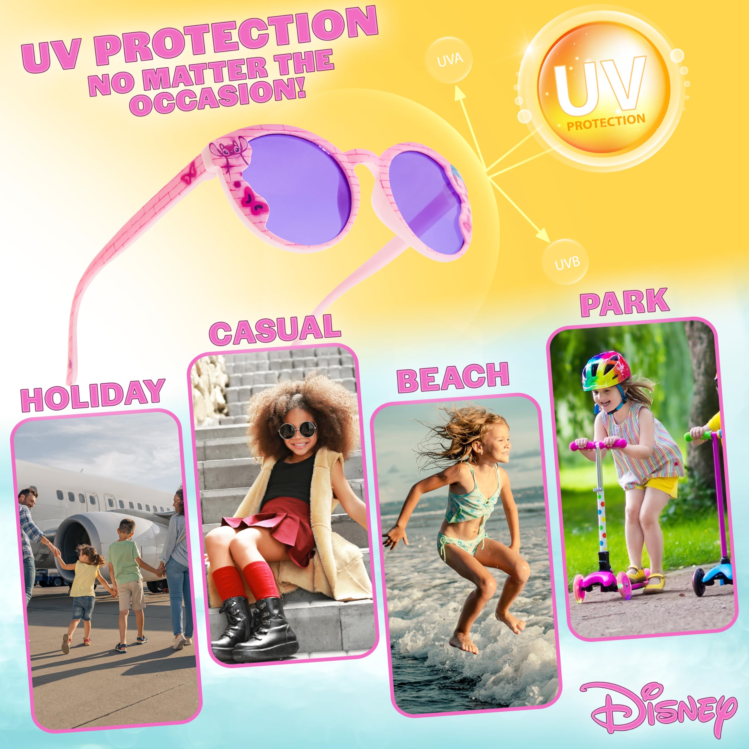 Disney Lunettes de Soleil Enfant Fille, Ensemble Lunettes et Accessoires Fille