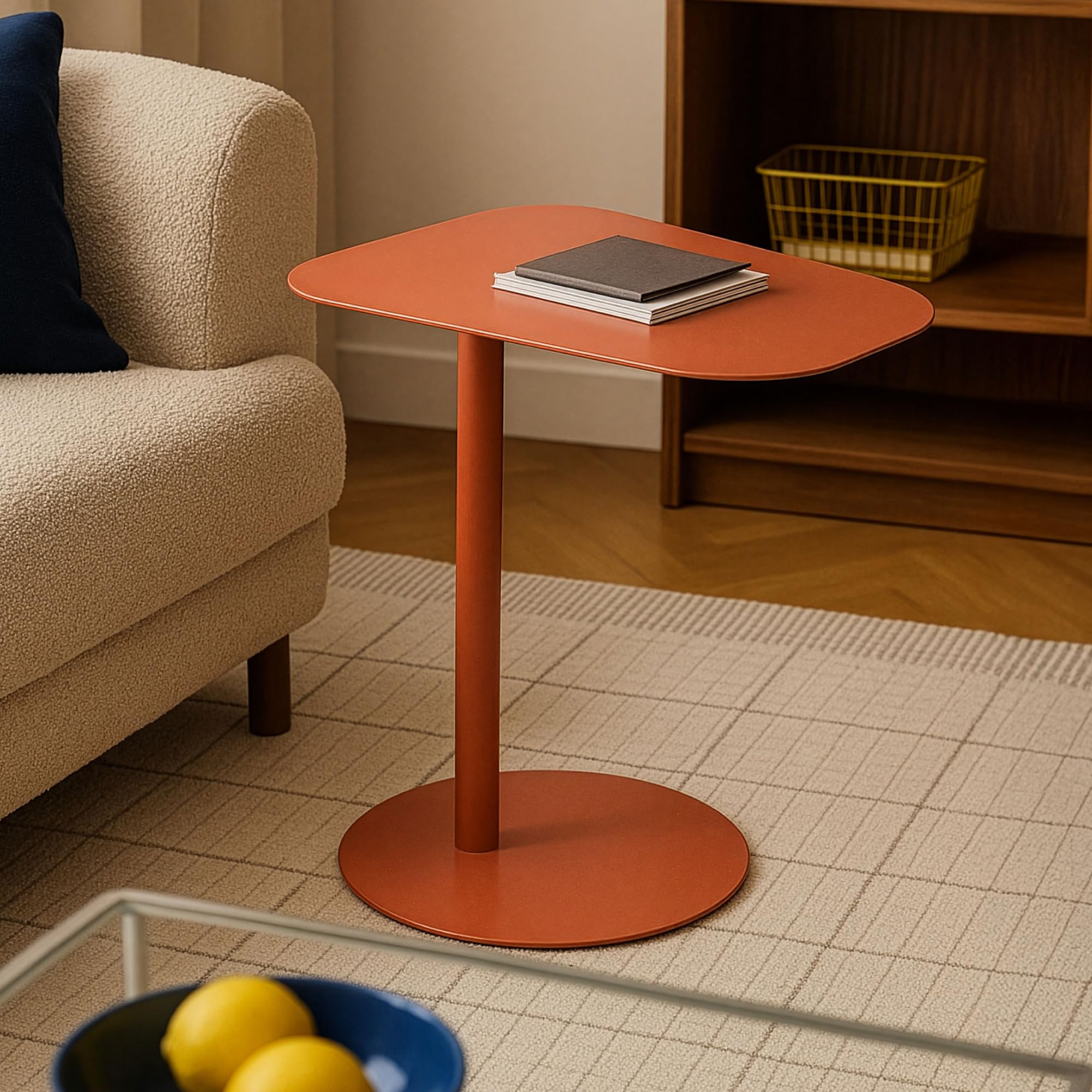 [en.casa] Table d'Appoint Bout de Canapé Table de Chevet au Style Intemporel Design Élégant Moderne Stable Intérieur Extérieur pour Salon Séjour Balcon Terasse Métal 50 x 50 x 38 cm Vert Pomme