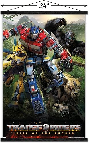 Miniatura 3 de Trends International Hasbro Transformers Rise of the Beasts - Póster de pared Big 4, 22.37 x 34.00 pulgadas, paquete de impresión y colgador negro