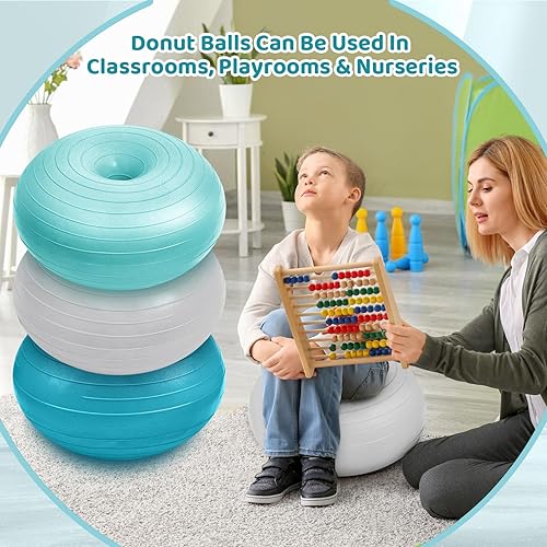 Miniatura 4 de 6 piezas de asientos flexibles para aula, sillas de pelota de yoga elementales para niños, silla inflable de yoga, silla de oficina, entrenador de