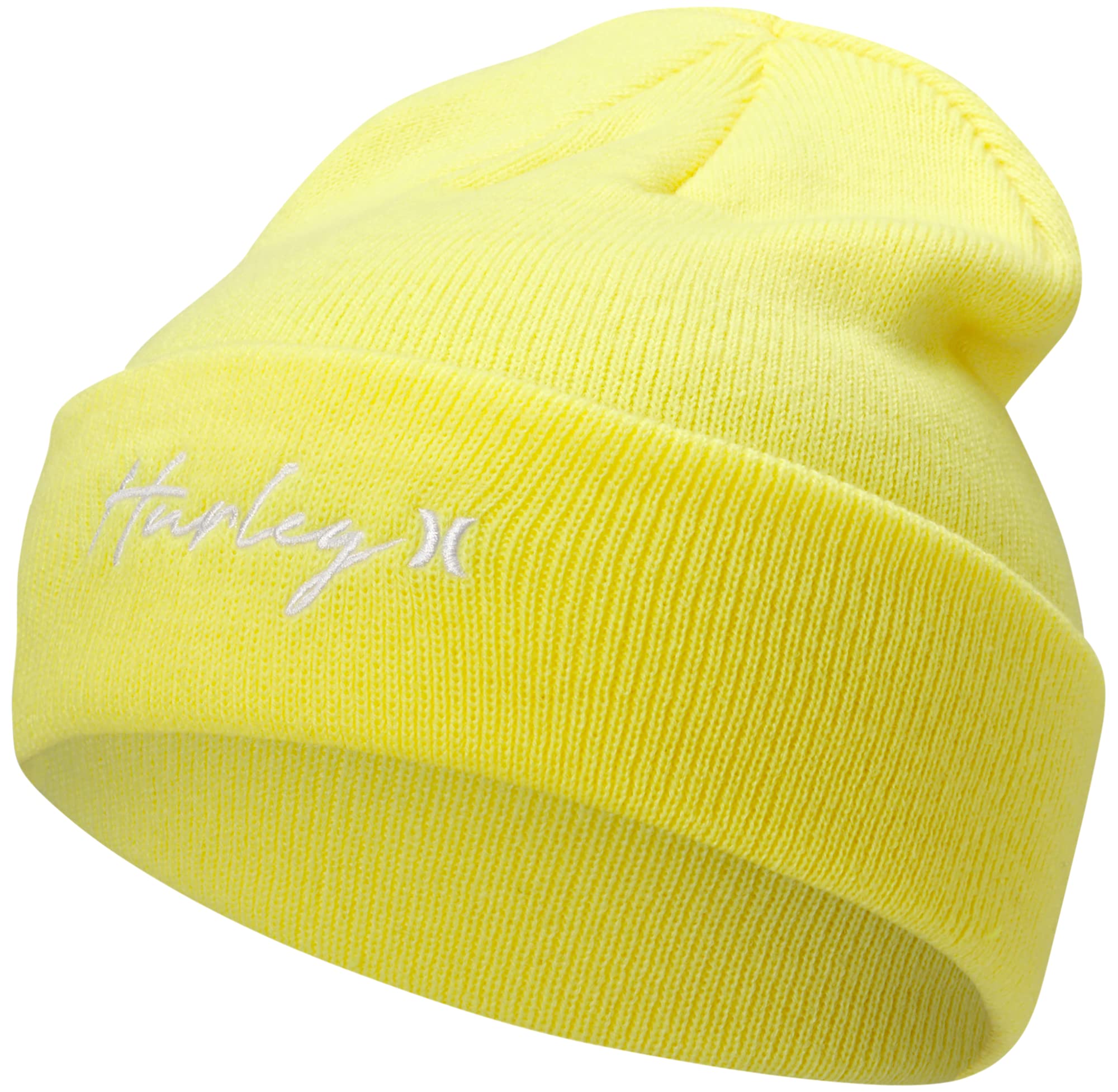 Hurley Women's Winter Hat - Script Cuff Knit Beanie, Size Medium, Infinite Gold
