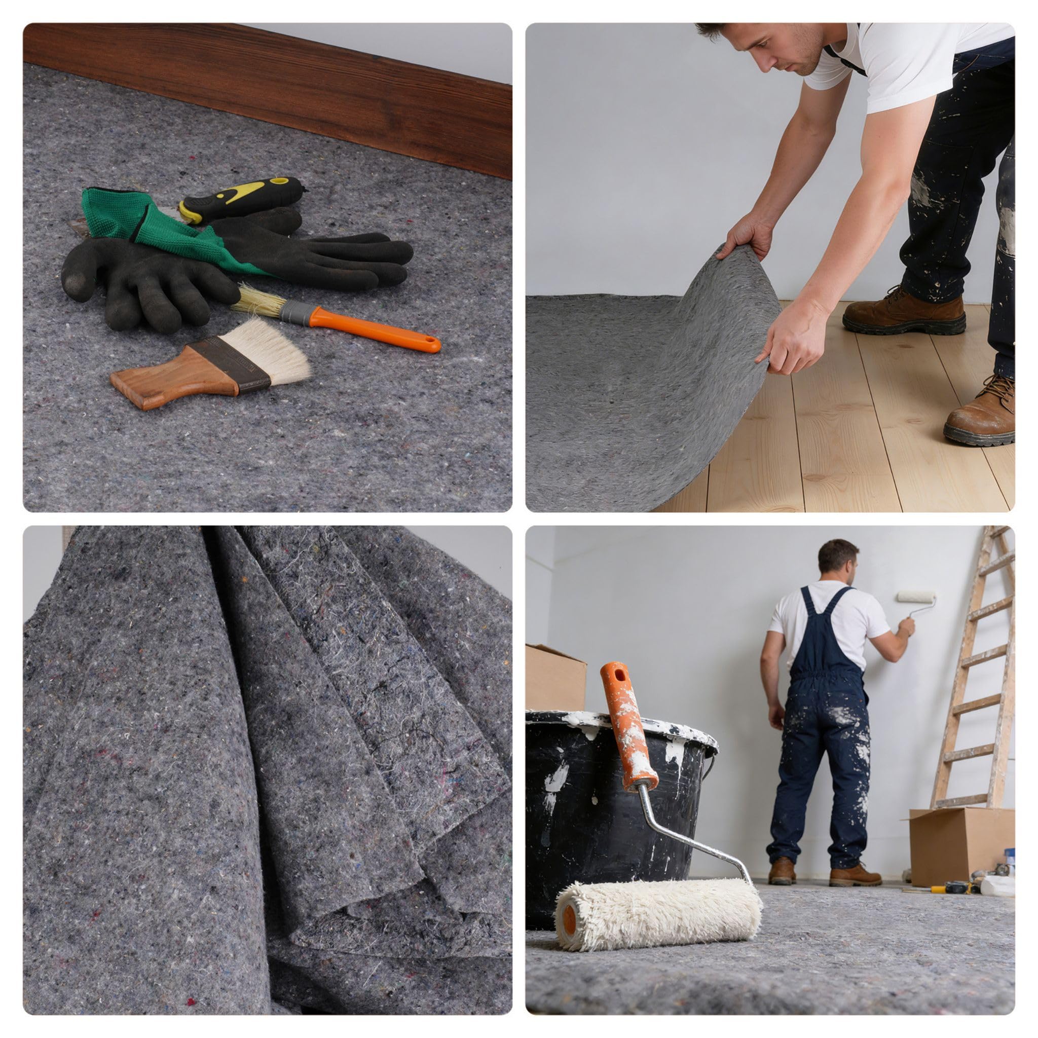 Lot de 5 couvertures de déménagement 150x200 cm - 300 g/m², P – Protection Meubles et Objets Fragiles - Idéales pour Transport et Stockage