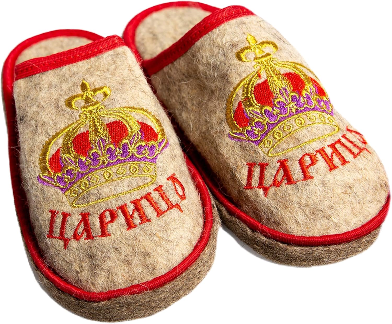 Rushnichok Sauna Slippers for Women - Russian Sauna Slippers - Sauna Female Slippers Wool - Sauna Women's Hotel Slippers Female - Russian banya Slippers - Queen - Felt Sauna Wool