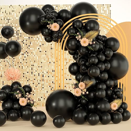 Miniatura 1 de Globos de látex negro globos negros de 139 tamaños diferentes de 5101218 pulgadas, globos para cumpleaños, globos de día de San Valentín, globos de