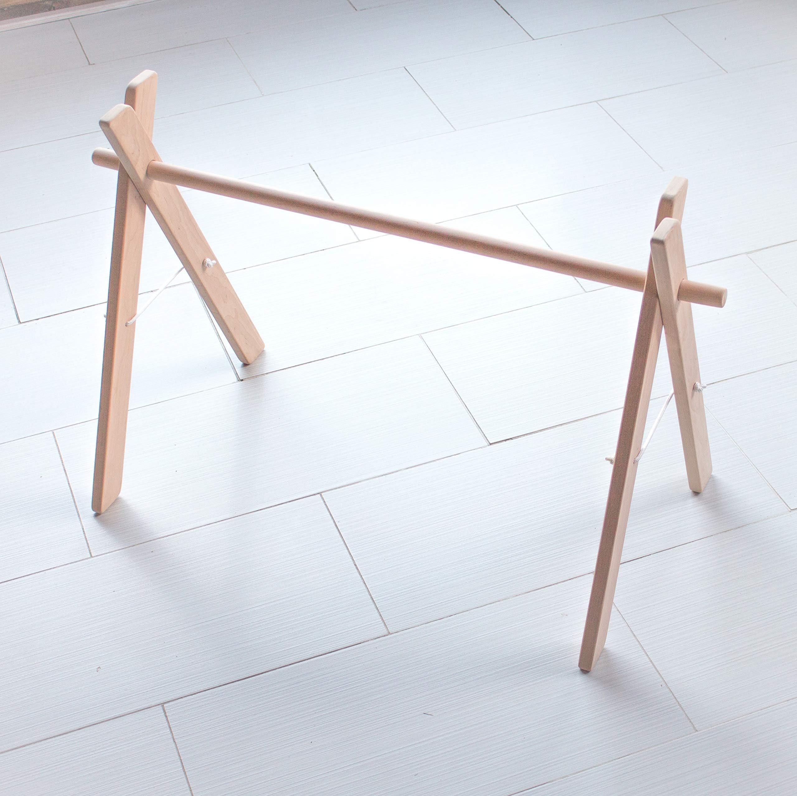 WIDE Wooden Baby Play Gym Frame, Foldable Activity Gym, Handmade in Eastern Europe by LanaCrocheting. Natural untreated wood, Hanging Bar, Rack, Baby Play Gym Bar
