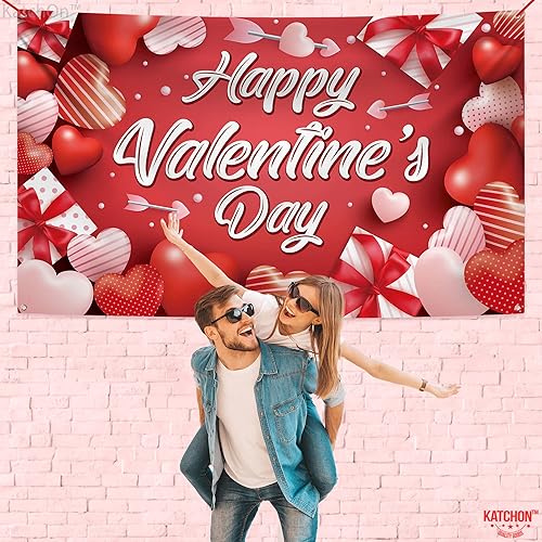 Miniatura 8 de KatchOn, Cartel de feliz día de San Valentín  XL, 72 x 44 pulgadas  Accesorios para fotos del día de San Valentín  Paquete de 28  Fondo de San