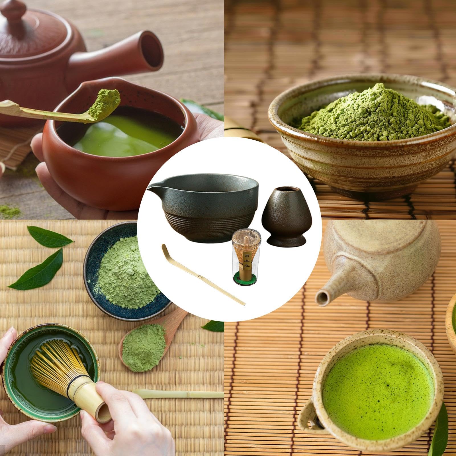 Juego de batidor de – Tazón de, boquilla de té japonés