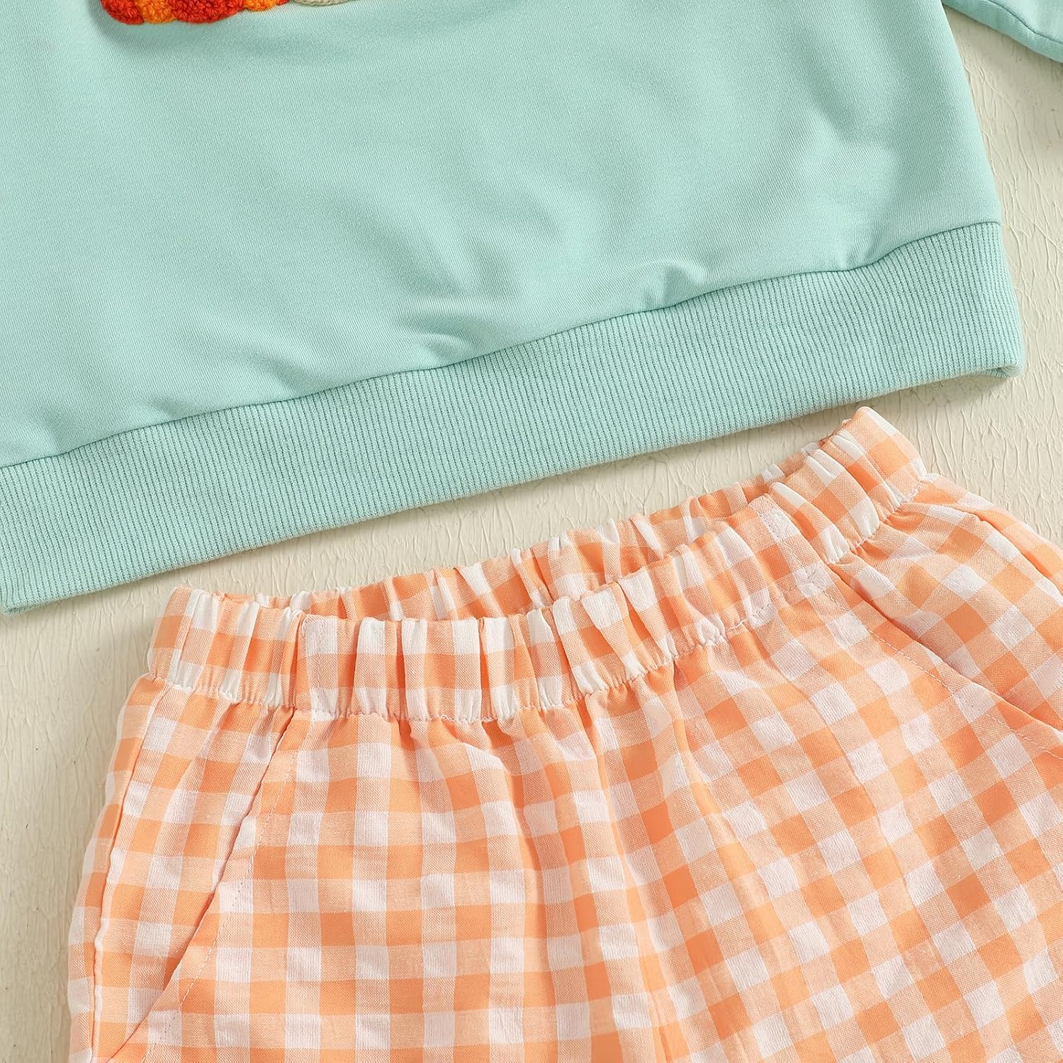 Little Boy Halloween Pumpkin Dog Smocked Outfit Long Sleeve Embroidery Sweatshirt Gingham Pants Two Piece Clothes