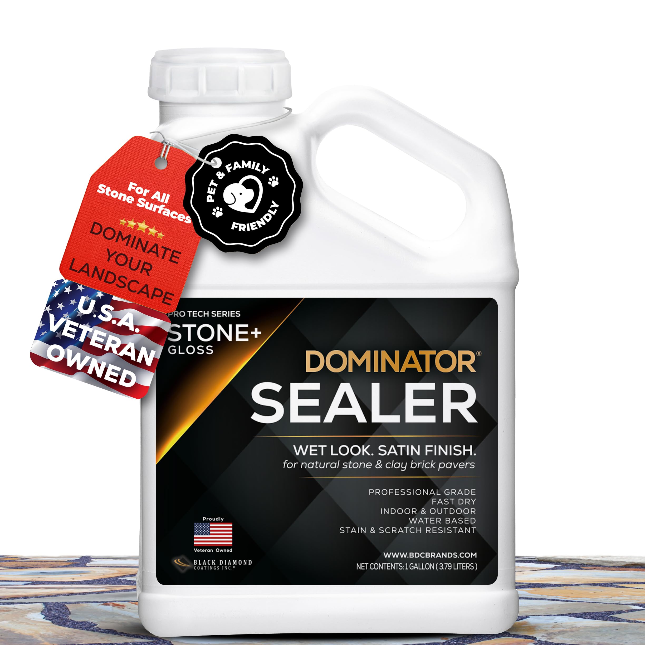 PRO TECH SERIES STONE+ Low-Gloss to No-Gloss Commercial Grade Water-Based Stone and Clay Paver Sealer