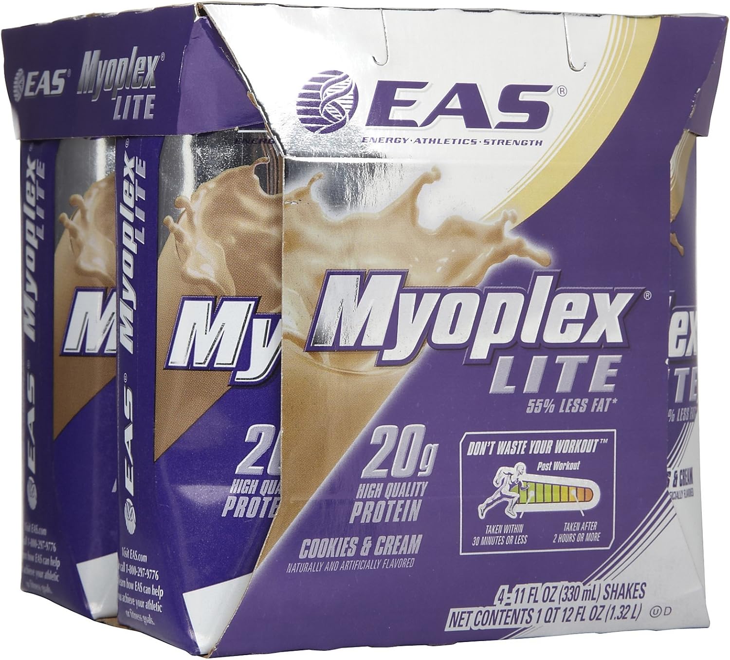 Eas Myoplex Lite Cookies & Cream Shakes 4 CT Health