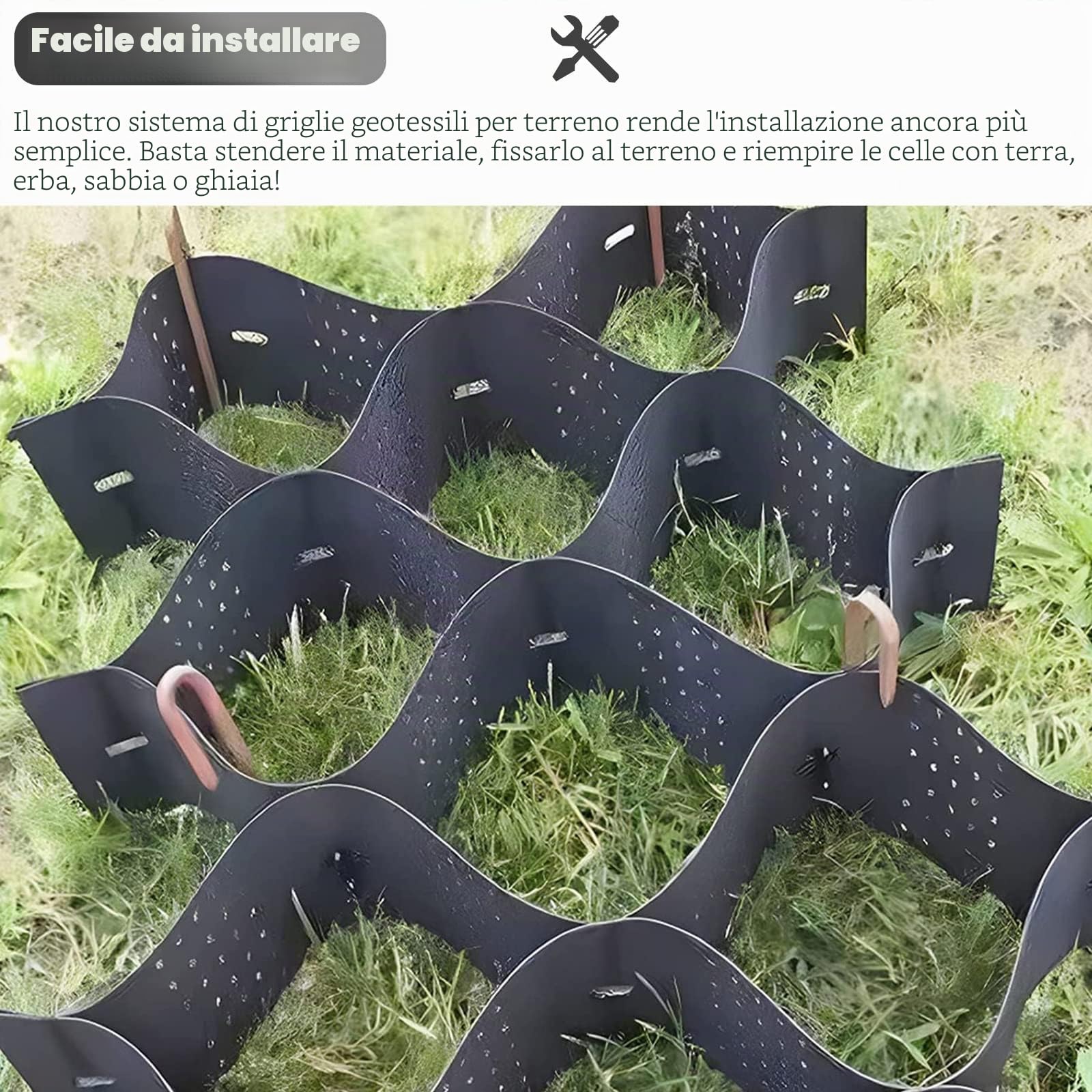 Stabilizzatore de Ghiaia Geo Griglia Per Ghiaia, Griglie A Terra Per Pavimentazione Permeabili Alte 5 Cm Per Piste Carrabili/granito/calcestruzzo, Larghezza, Stabilizzatore Del Suolo Del Percorso Del
