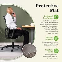 Vista 5 de HON Office Chair Mat for Carpet, Computer Desk Chair Mat for Carpeted Floors, Easy Glide in Office or Home with Extended Lip (36” x 48”)