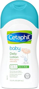 Cetaphil Baby Daily Lotion with Organic Calendula, Sweet Almond Oil and Sunflower Oil, 13.5 Ounce